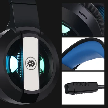 Cosbray 7.1 Gaming Headset, Hoved-monteret Med Mikrofon Headset med RGB Belysning Spil headset , For PS4, Xbox, Computer