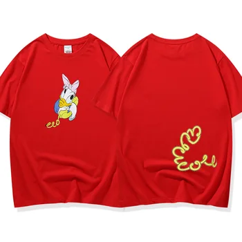 Disney Fashion Daisy Duck Tegnefilm Print T-Shirt Til Kvinder Casual O-Neck Pullover, Korte Ærmer Streetwear Harajuku Tee Toppe 11 Farver