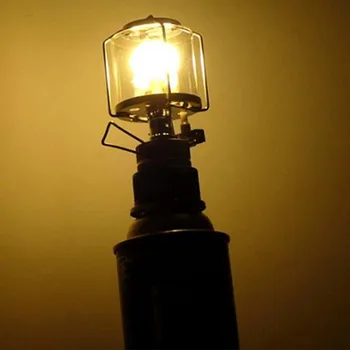 OUTAD 80LUX Udendørs Camping Lantern Bærbare Aluminium Gas Light Telt Lampe Brænder Hængende Glas Lampe Bruge Skorstenen Butan