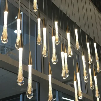 Rose guld dråbe vand lysekrone i Europæisk stil, Luksus hotel projektet chandeleir Restaurant Køkken Ø Lysekrone
