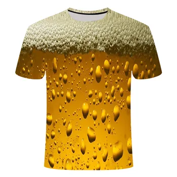 2019 øl Harajuku 3D printet T-shirt er det tid bogstaver kvinder mænd sjove nyhed T-shirt kortærmet shirt unisex tøj