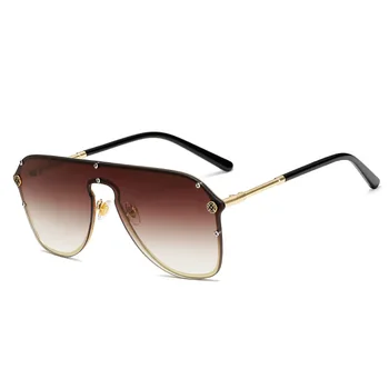 Luksus En Linse Punk Solbriller Kvinder 2020 Vintage Uindfattede solbriller til Mænd Solbrille Oculos Feminino Lentes Gafas De Sol UV400