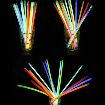 100 stykker multifunktions-party Fluorescerende lys knæklys Armbånd, halskæder neon bryllup klistermærker led-tøj