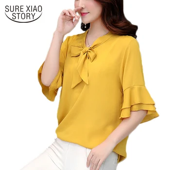 2019 sommeren kvinder toppe og bluser casual chiffon blouse plus size kvinder skjorte løs kontor dame 6XL blusa feminine 0861 40