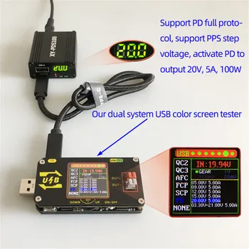 Dual USB-Opladning Modul 20V 5A 100W Spænding Konverter Type-C QC2/QC3/FCP/SCP/PPS/LVDC/PE1.1/PE2.1/PD Opladning Protokol