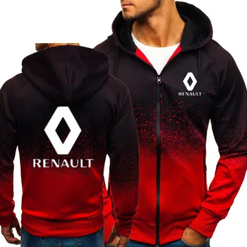 Ny Mode Mænd Hættetrøje Coat Renault Fleece Hættetrøjer Slank Jakker Cardigan Sweatshirt Renault Logo Mænd Tøj Pels