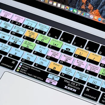 XSKN OS X Genvej Tastatur Dække Huden til Touchbar Macbook 13 15 tommer A1706 A1707(2016 Udgivelse), en Gratis Gave Touch Bar mærkat