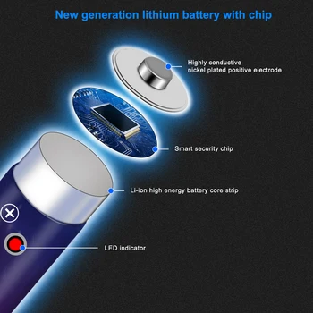 900mWh 1,5 V AAA-batteri genopladeligt Li-ion batteri AAA 1,5 v litium, li-ion genopladeligt batteri 1,5 V Li-ion batteri oplader