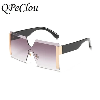 QPeClou Nye Mode, Vintage Overdimensionerede Square Solbriller Kvinder Brand Designer Uindfattede Et Stykke Sol Briller Kvindelige Oculos De Sol