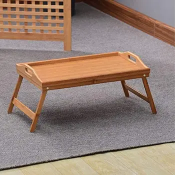 Tabel bakke for bambus seng, bord med sammenklappelige ben, Naturlige, 50x30x23 cm