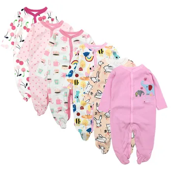 6stk/set nyfødte baby rompers pige dreng tøj med Lange Ærmer Buksedragt roupas infantis menino Overalls Baby Tøj