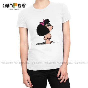 Mafalda Med Badedragt T-shirt Kvinder Mafalda Tegneserie T-Shirt, Mode Toppe, t-Shirts Vintage Ren Bomuld kortærmet Kvinde Tøj
