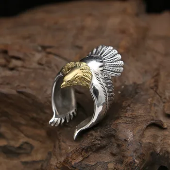925 Sterling Silver Eagle Ringe til Mænd Tibetansk Sølv DIY Anti-Allergisk Bred Resizable Ringe S925 Hot Salg Part Sølv Ringe