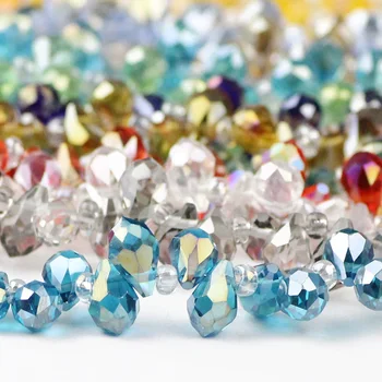JHNBY Briolette Vedhæng Dråber Østrigske krystal perler 5*8mm 50stk Dråbeformet glas løse perler til smykkefremstilling af armbånd DIY
