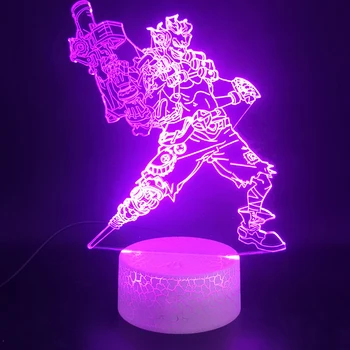 Spil Overwatch Helt Junkrat 3D-Lampe multi-farve med Fjernbetjening batteri drives nightlight Dropshipping Led Nat Lys Lampe Figur
