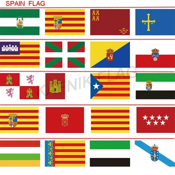 KAFNIK,90*150 cm/128*192cm/192*288cm spansk flag Estremadura/galicien/Madrid/murcia/navarra/larionha/valencia flag og bannere