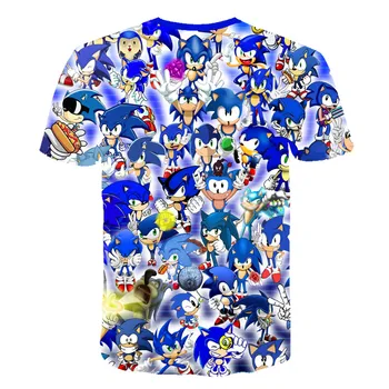 3D Drenge Sonic the Hedgehog Tøj Print Børn Sjove T-Shirts Tegnefilm Børn 2020 Sommer Børn Tøj, Baby Streetwear t-shirts