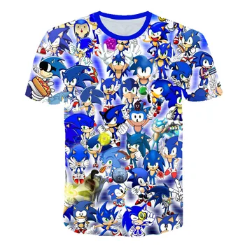 3D Drenge Sonic the Hedgehog Tøj Print Børn Sjove T-Shirts Tegnefilm Børn 2020 Sommer Børn Tøj, Baby Streetwear t-shirts