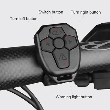 LED Cykel Tur Signal Fjernbetjening Cykel Baglygte Cykling Retning Indikator USB-Opladning baglygte Sikkerhed advarselslampen