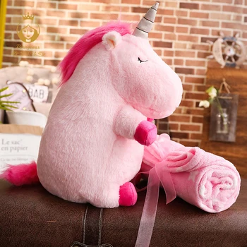 1STK 50cm søde unicorn plys udstoppet legetøj, unicorn to-i-en pude aircondition tæppe, kids legetøj, boligindretning
