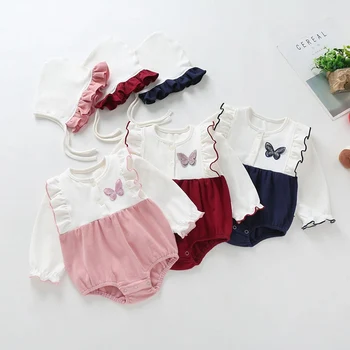 Nyfødte Spædbarn 2020 Foråret Efteråret Tøj Dejlige Søde Pige Baby Body+Cap 2stk Kids Tøj- Bomuld af Høj Kvalitet, Udstyr