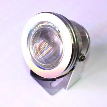 10stk Sølv dække AC85-265V konveks linse undervands led-lys hvid/varm hvid undervands led-lampe IP68 10W lys swimmingpool