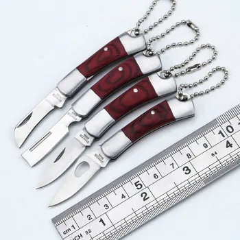 Hot Salg Lomme Kniv Mini Nøglering Kniv Taktiske Folde Kniv i Rustfrit Stål til Træ EDC Kniv Udskæring Af Frugt Kniv