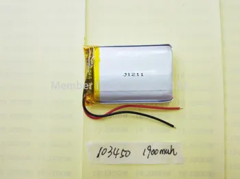 3,7 V lithium-polymer-batteri 103450 1900mAh MP3, MP4, Bluetooth 10*34*50mm lithium batteri lille stereo bluetooth GPS