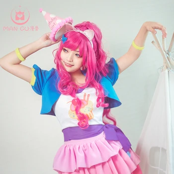 Mine Piger Kvinder Little Pony Pinkie Pie Menneskelige Cosplay Kostume Kvinde Pink Halloween, Karneval Kostumer Custom Made