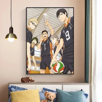 Anime Plakat Volleyball Dreng Lærred Maleri Haikyuu Japansk Tegneserie Stil Plakat Væg Kunst Billeder Til Stuen Cuadros