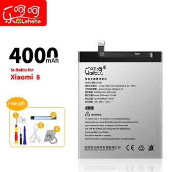 Lehehe BM3E batteri til Xiaomi 8 stor kapacitet 4000 lithium-ion-polymer batteri med gratis værktøj til fjernelse af