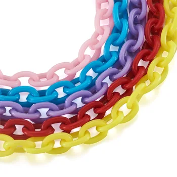 10 Tråde Plast Kabel-Kæder Links Til gør det selv Smykker, Armbånd, Halskæde, hvilket Gør Resultaterne Tilbehør, der er Tilfældigt Blandet Farve