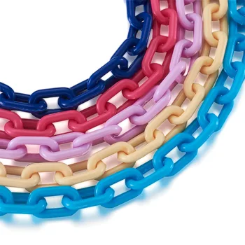 10 Tråde Plast Kabel-Kæder Links Til gør det selv Smykker, Armbånd, Halskæde, hvilket Gør Resultaterne Tilbehør, der er Tilfældigt Blandet Farve