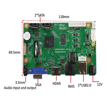 AOUERTK 1080P/4K/5MP 32CH P2P H. 265 NVR IP-video-Optager CCTV NVR hovedyrelsen ONVIF HI3536 chip 2 SATA-Overvågning af netværk NVR