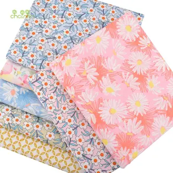 Daisy-Blomster-Serien,Trykt Bomuld Twill Stof, For DIY Syning, Quiltning Baby & Children ' s Bed Tøj Materiale