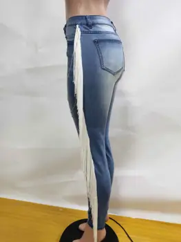 Adogirl Nødlidende Kvast Jeans 2019 Efteråret Nye Kvinder Mode Huller Denim Bukser, Casual Bukser, Sexet, Natklub Streetwear Jeans