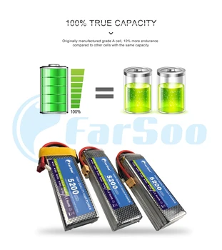 Farsoo 3S 11.1 V RC LiPo Batteri 1100 1300 1500 1800 2200 2600 3000mAh 25C35C60C For RC Quadrotor Drone Fly 3S Batterier