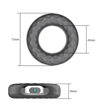 10 Frekvens Vibrerende Penis Ring-penisring Forsinke Ejakulation Silikone sexlegetøj til Mænd Erektion USB-Lock Ring Mandlige Masturbator