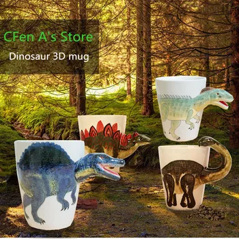 CFen En Keramiske Krus 3D Dinosaur Form håndmalede Dyr Keramiske Krus Og Kop Mælk, Te, Krus ,Fødselsdag Gaver