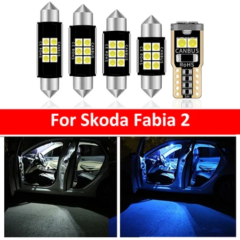 16Pcs Bil Hvid Indvendig LED-Pærer Pakke Kit For Skoda Fabia 2 MK2 MK II 2008-Kort Dome Kuffert Lampe Ice Blue