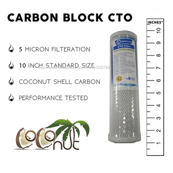 10 Tommer Vand Purifier Carbon Blok CTO Vand Filter, aktivt KUL 5 MICRONTASTE/LUGT CARBON VAND FILTER TIL OMVENDT OSMOSE