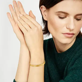 E Guld Farve armbånd Armbånd til Kvinder, Cubic Zirconia og Udhulede Design til Kvinder Elegante Mode Gaver 2020
