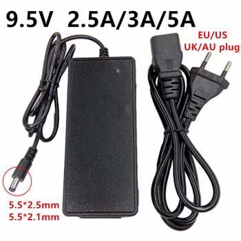 Universal 9.5 V-power adapter ac-dc-Adapter 9.5 volt 9.5 V strømforsyning, 2.5 En 2500mA 3A 5A skifte ac/dc adaptador 5.5x2.1-2.5 mm