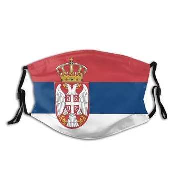 Serbien Flag Maske Unisex Ikke-Disponible Anti Haze Støvtæt Beskyttelse Åndedrætsværn Maske med Filtre