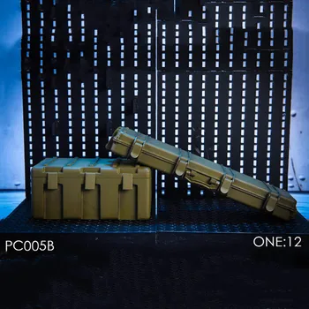 1/12 Scale Sort Våben til Opbevaring af Udstyr Tool Box Tilbehør Model PC005 for Action Figurer Dukke