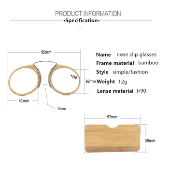 Bambus Tr90 Læsning Briller næseklemme Mode Simple Mini-Brillerne Presbyopic Briller med Sagen Træ Gafas Para Leer Unisex