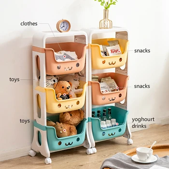 Børns legetøj storage rack Til baby snacks, Opbevaring kurv, Familie vogn , Multi-etagers hylde