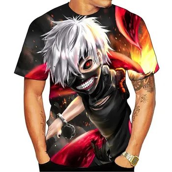 Mode T-shirts Tokyo Ghoul T-shirt Mænd Blod Casual t-shirts Ken Kaneki Shirt Print Japan Anime Cosplay Tøj Tshirt Trykt