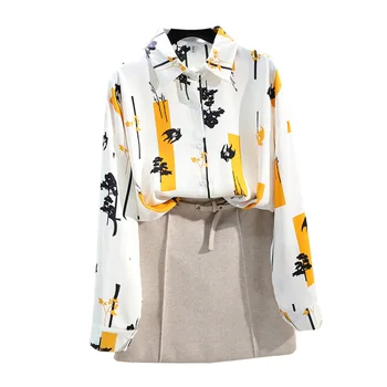 Foråret Efteråret Kvinders langærmet Skjorte koreanske Retro Vilde Kontrast-Shirt til Kvinder Kontor Dame Revers langærmet Shirt, Toppe GD268