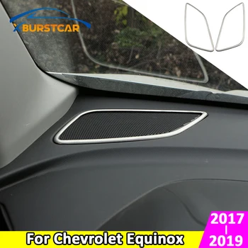 Xburstcar for Chevrolet Equinox 2017 - 2019 2Pcs/Sæt i Rustfrit Stål Foran Dashboard Højttaler Lyd Ring Lyd Trim Tilbehør